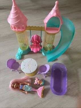 Barbie Pink and Aqua Mermaid Castle Playset with Slide & Accessories